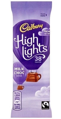 £3.95 • Buy Cadbury Highlights Milk Choc Drinking Chocolate 4 X 11g Sachets  SHIPS WORLDWIDE