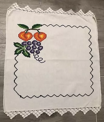 Handmade Mexican Embroidered Woven Cloth Servilleta Napkin (Multi-Colored Fruit) • $17.95