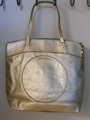 Coach Laura Gold Metallic Leather Tote K1182-f18336 • $38