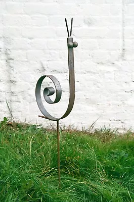 Large Rustic Snail Metal Industrial Art Sculpture Garden Stake Outdoor Ornament • £26.95