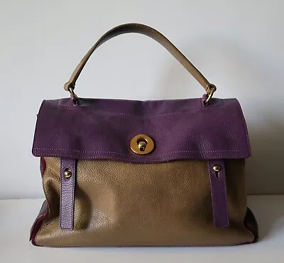 $420 • Buy Authentic YVES SAINT LAURENT Muse Two Multicolor Leather Women Shoulder Handbag