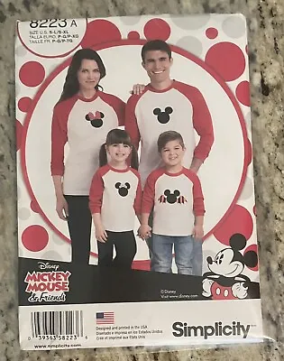 Uncut Simplicity 8223 Mickey Mouse Disney Knit Top With Appliques Pattern • $4
