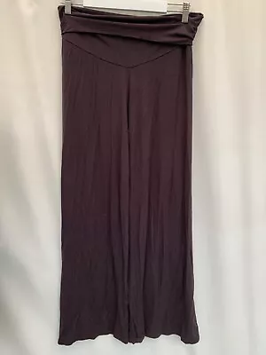 Maternity Wide Leg Trousers Mamas & Papas Size 8/10R Brown Viscose Blend Womens • £5.59