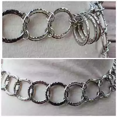 Shiny Hammer Silver-tone Circle Chain Belt - One Size • $36