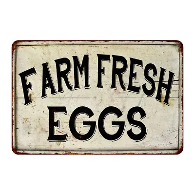 Farm Fresh Eggs Sign Vintage Look Chic Farmhouse Chicken Coop Decor 108120020091 • $19.95
