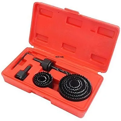 11pc Hole Saw Cutting Set Kit 19-64mm Wood Carbon Steel Cutter Round Tz Kdphs042 • £6.99