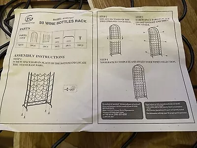 Wine Rack 50 Bottles Metal Bottle Holder Cabinet Display Floor Standing Bar Pub • £38