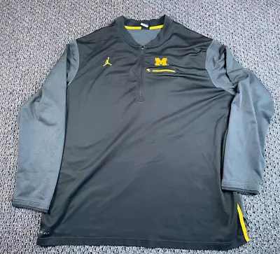 Nike Jordan Michigan Wolverines 1/4 Zip Pullover Jacket Adult 4XL Dark Gray • $40