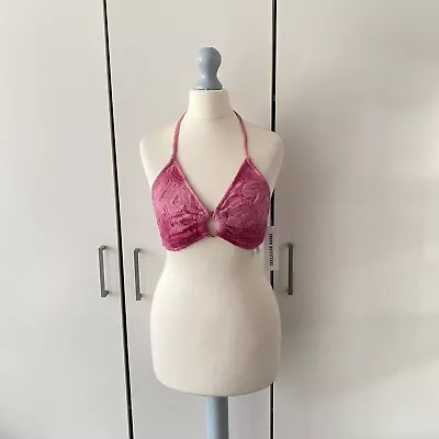 £20 • Buy Urban Outfitters Crochet Lace Halter Neck Top Size XS