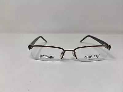 Magic Clip Eyeglasses Frame M357 Brn 53-17-135 Brown Full Rim Bm17 • $41