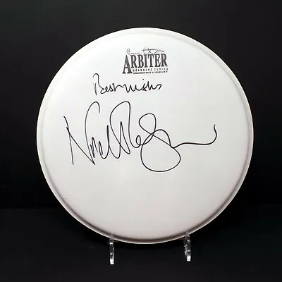£299.99 • Buy Nick MASON Pink Floyd Drummer SIGNED Full Autograph 10  Drum Skin AFTAL RD COA 