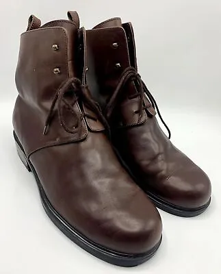 Eddie Bauer Mens Brown Leather Boot Shoe Size 12W (S1136) • $52.24