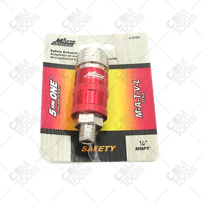 Milton S-1751 - Quick Connect Safety Exhaust Coupler - 1/4  MNPT - 1/4  Body • $16.10