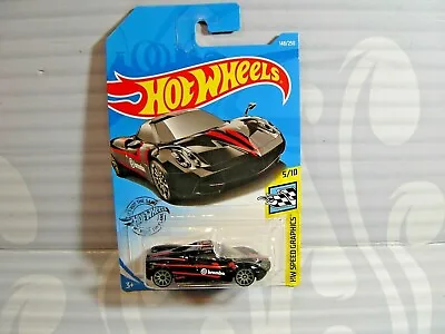 2019 HOT WHEELS ''SPEED GRAPHICS'' #148 = PAGANI HUAYRA  = BLACK  Int  • $1.50