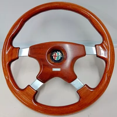 Alfa Romeo Momo Wood Grain Steering Wheel - Early 1990s • $329.95