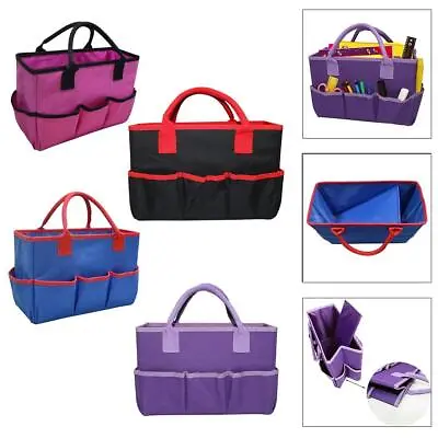 Craft Organizer Tote Bag With Multiple Pockets Storage Art For Scrapbooking • £15.36