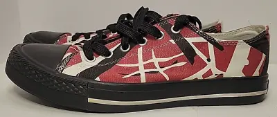 Rare! EDDIE VAN HALEN  EVH 5150  LOW TOP SHOES RED  BLACK Size 8US 41EU • $169.99