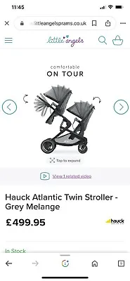 Hauck Atlantic Twin Double Pushchair Melange Grey • £350