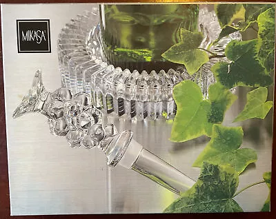 MIKASA Diamond Fire Wine Set Crystal Coaster & Wine Bottle Stopper New In Box • $20