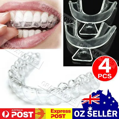 $8.51 • Buy 4x Teeth Whitening Mouth Trays Custom Self Mould Thermo Plastic Clear Guards