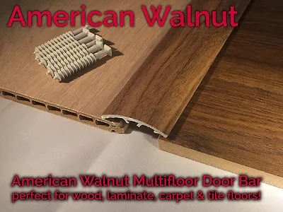 Dural Multifloor Door Bar Threshold Strip Laminate Floor 0.9m AMERICAN WALNUT! • £13.99