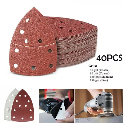 40X Abrasive Sander Pads For Bosch PSM 100A Detail Palm Sanding Discs 40-180Grit • £6.69