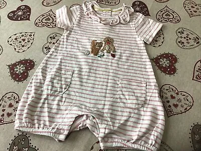 £1.50 • Buy Really Pretty Romper Suit With A Dog And A Cat In Size 0-3 Months Baby Girl