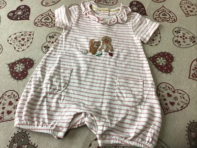 £1.50 • Buy Really Pretty Romper Suit With A Dog And A Cat In Size 0-3 Months Baby Girl