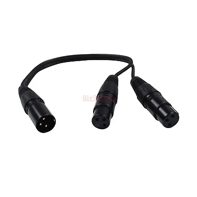 3-Pin XLR Female Jack To Dual 2 Male Plug Y Splitter Mic DJ Cable Adaptor 16 AWG • £6.78