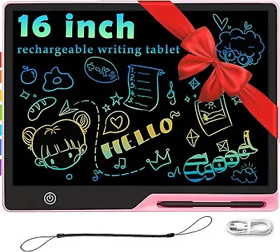 16 Inch Rechargeable LCD Writing Tablet Colorful Doodle Board Drawing Tablet Fo • $19.99
