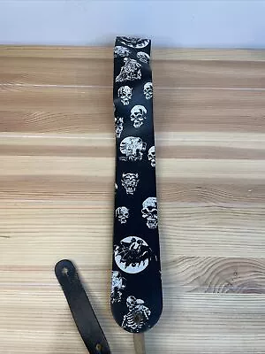 Vintage Skulls Leather Guitar Strap 2.5” X 37” • $14.99