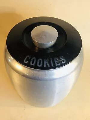 Vintage Kromex Aluminum & Plastic Lid Cookie Jar Canister “Read” • $20