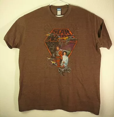 Vintage Y2K Star Wars The Empire Strikes Back Brown Graphic T-Shirt Men’s XXL • $12.75