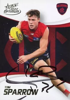 Signed 2022 Melbourne Demons AFL Optimum Card - Tom Sparrow • $9.99