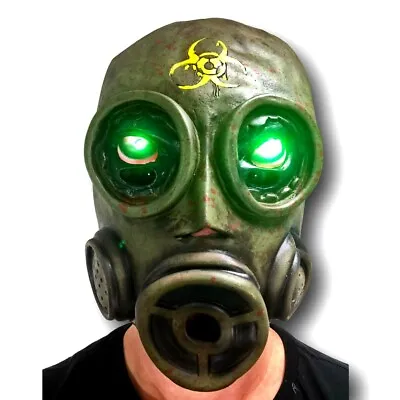 Gas Mask LED Purge Full Head Latex Halloween Zombie Costume Accessory Adult  • £19.97