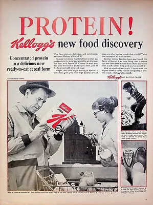 1957 Kellogg's Special K Breakfast Protein Cereal Vintage 1950s Print Ad • $20.50