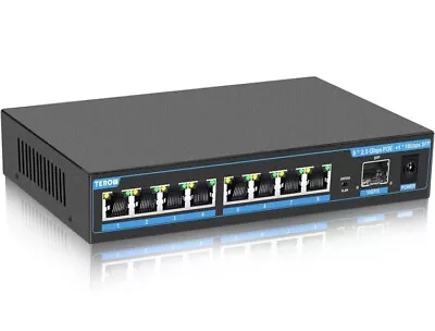 2.5G Ethernet Switch Unmanaged 9-Port POE Switch 8 X 2.5G Base-T & 1 X 10G SFP • $64.68