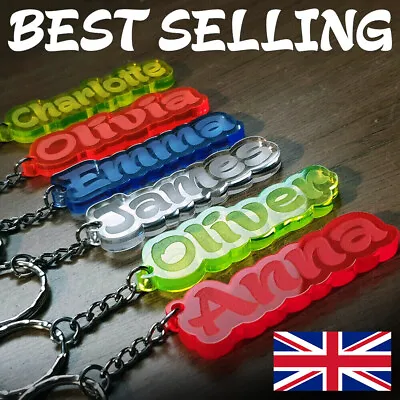 £1.98 • Buy BEST Personalised FROZEN KEYRING KEYCHAIN GIFT ANY NAME CHRISTMAS TAG LASER WOW