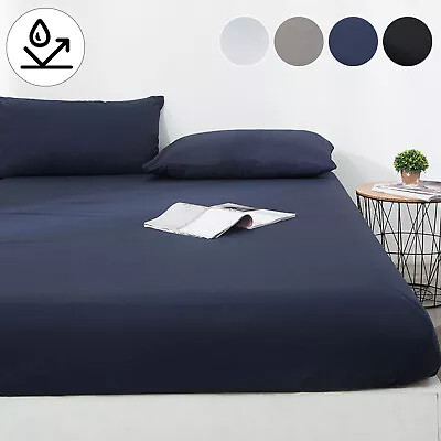 £4.99 • Buy Waterproof Bed Fitted Sheet Mattress Protector Breathable Pad Cover Bedding