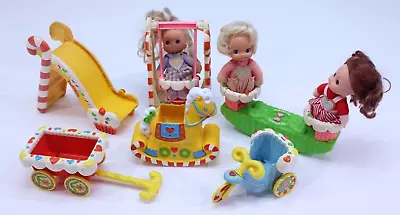 VTG 1982 Playskool Candy Land Kids Playground Set Dolls Slide Wagon Horse Swing • $79.99