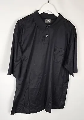 Jaguar Polo Shirt Mens XXL Black Cotton Short Sleeve Mercerised 1168 Casual • £19.99