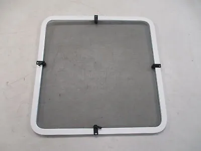 Aluminum Escape Hatch Window Screen 16 1/4  X 16 1/4  White Frame Marine Boat • $34.95