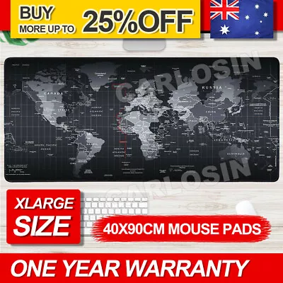 40x90cm World Map Mousepad Mouse Pad Mat Gaming Laptop Computer LARGE AU STOCK • $5.95