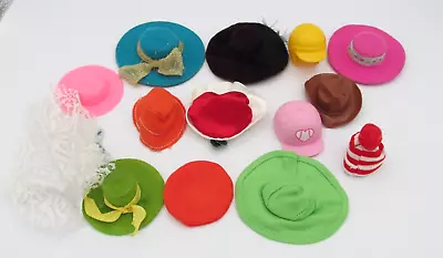 Lot Of 14 Barbie Ken Doll Hats Helmets Fashion Sun Veil Beanie Cowboy Hats • $19.99