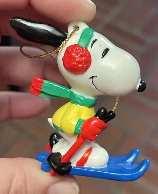 Vintage Peanuts Christmas Ornament “ Snoopy Skiing “ United Feature Syndicate • $9.99