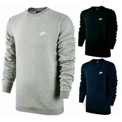 Nike Men's Sweatshirt Long Sleeve Fleece Embroidered Logo Club Crewneck Pullover • $38.67