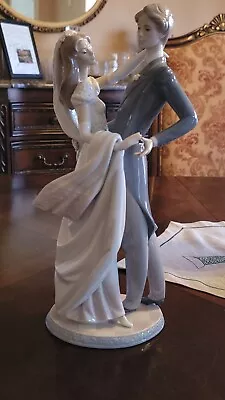LLADRO Vintage I Love You Truly Dancing Bride & Groom Large Figurine #1528 1987 • $299