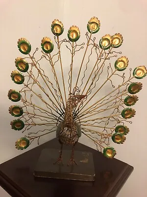 Gold Metal Wire Peacock Handcrafted • $7