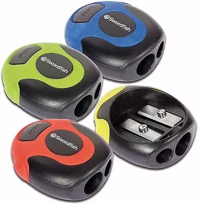 £3.25 • Buy Swordfish Pencil Sharpener  Twin Soft Grip  Ergonomic Double Hole Small Large