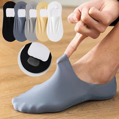 $2.39 • Buy Men Invisible Ice Silk Socks No Show Short Thin Breathable Ankle Hosiery Summer